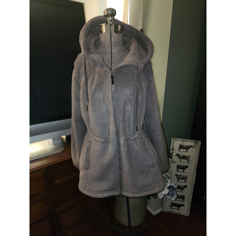 KOOLBURRA BY UGG womens Large fleece & sherpa jacket w/hood Granola Style Casual